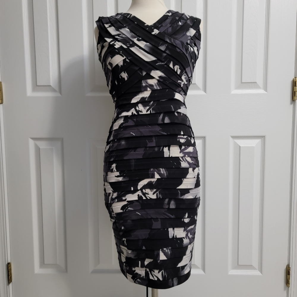 Adrianna Papell Black and White Dress